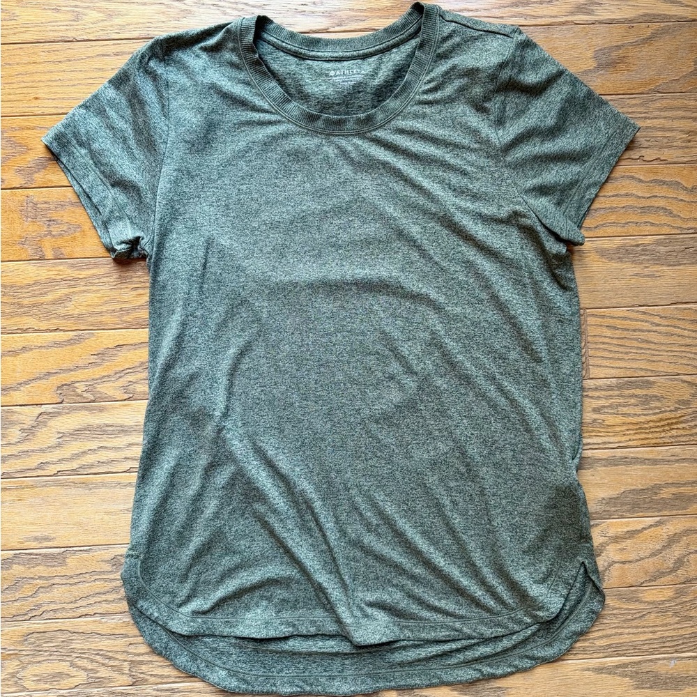 Athleta Uptempo Tee in Heather Green - Size Large / Tall